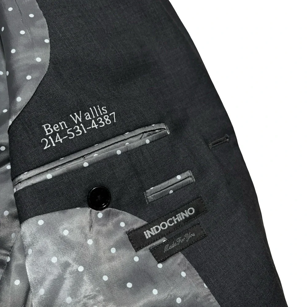 Indochino Men's Custom Blazer Gray 100% Wool‎ (Flat) 24 x 37